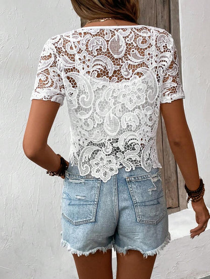 Lace Round Neck Blouse