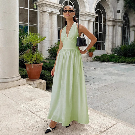 Cotton Halter Maxi Dress