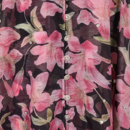 Floral Short Sleeved Midi Dress