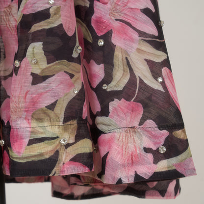 Floral Short Sleeved Midi Dress
