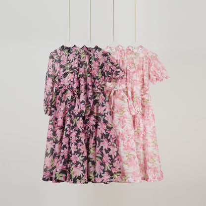 Floral Short Sleeved Midi Dress