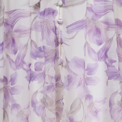 Elegant Short Sleeved Long Dress With Printed Pattern