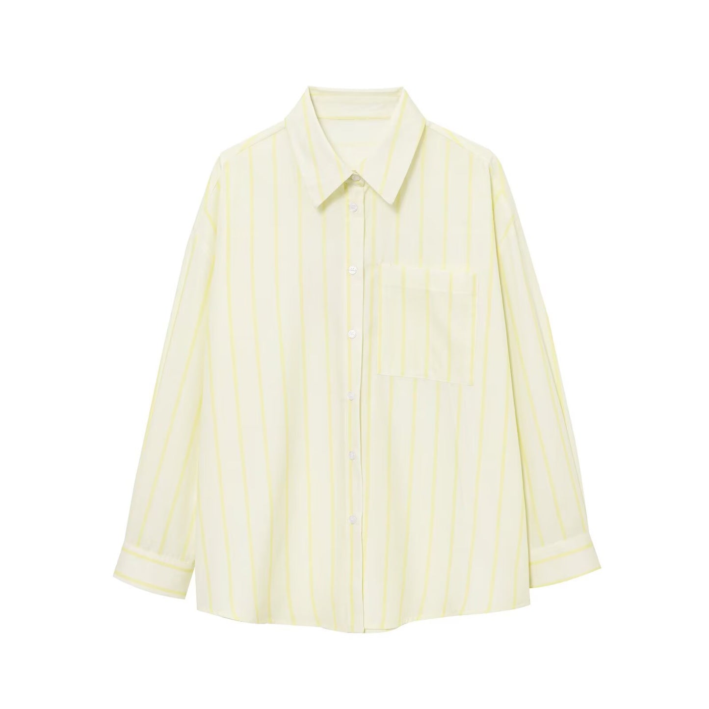 Butter Yellow Striped Button-down Shirt