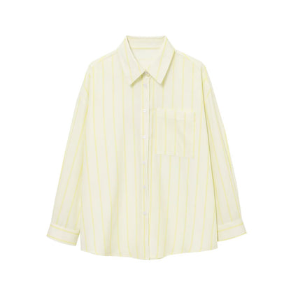 Butter Yellow Striped Button-down Shirt