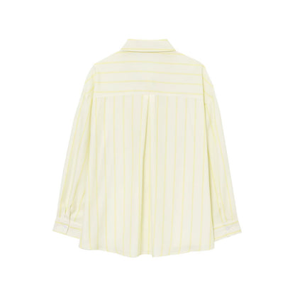 Butter Yellow Striped Button-down Shirt