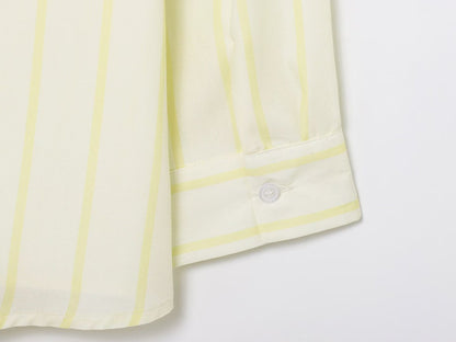 Butter Yellow Striped Button-down Shirt