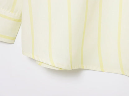Butter Yellow Striped Button-down Shirt