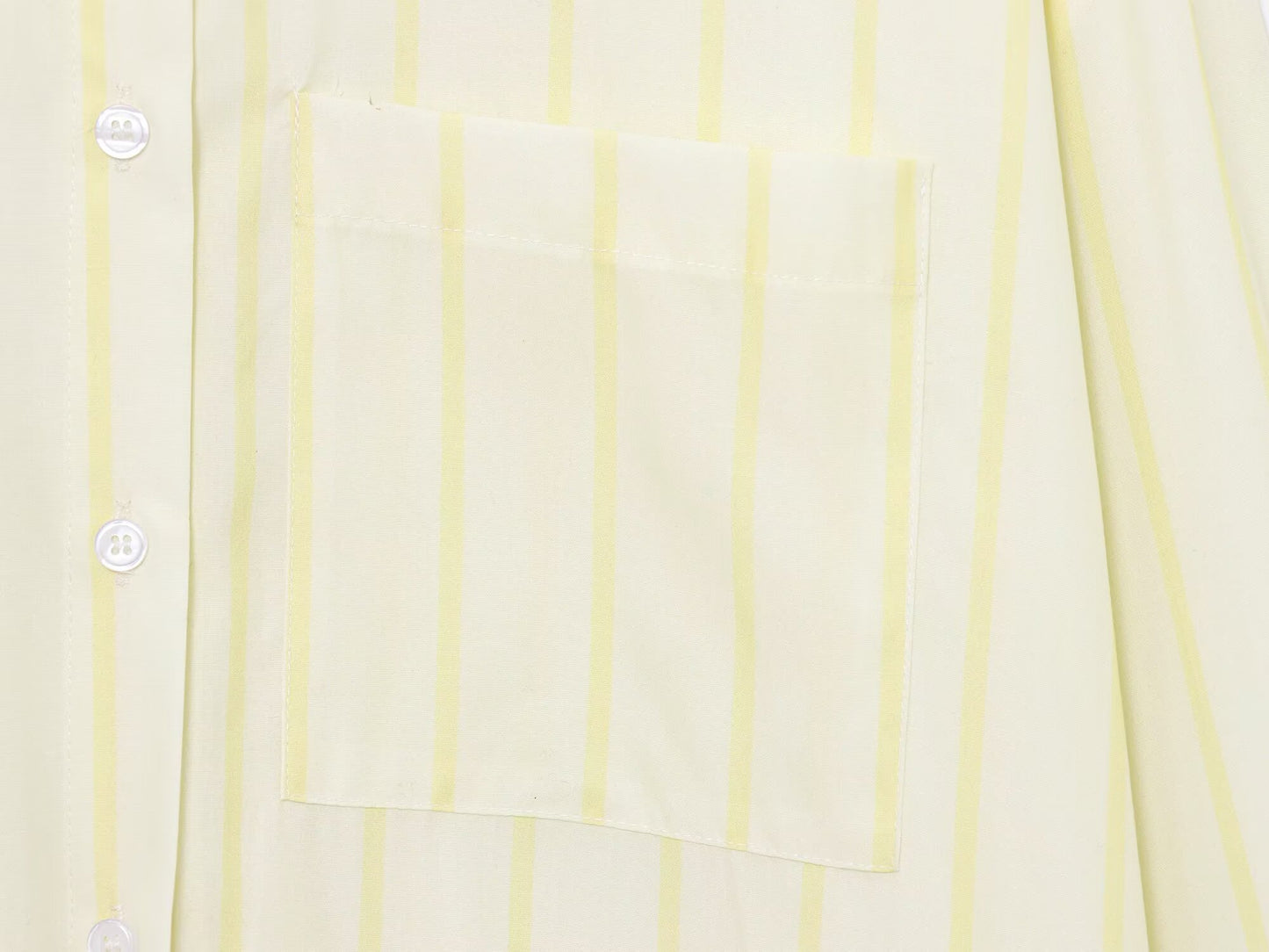 Butter Yellow Striped Button-down Shirt