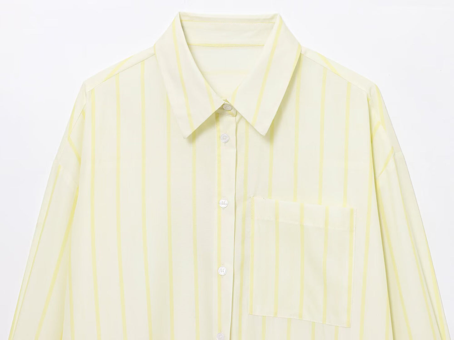 Butter Yellow Striped Button-down Shirt