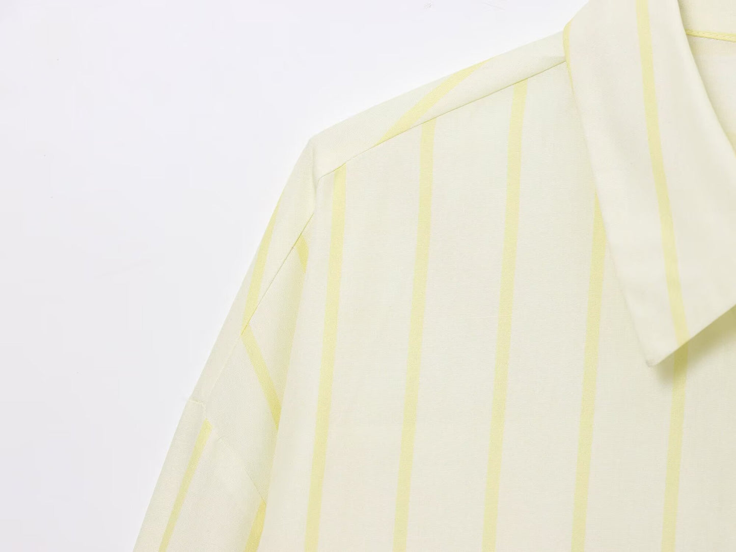 Butter Yellow Striped Button-down Shirt