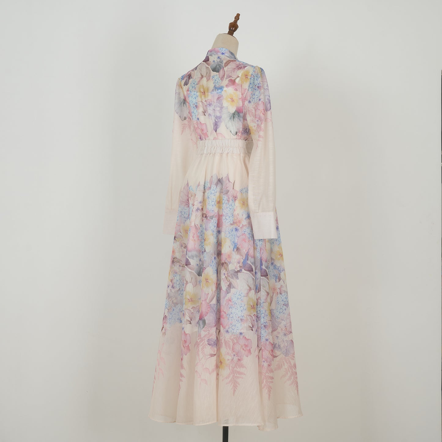Long Sleeved Floral Printed Blouse & Skirt Set