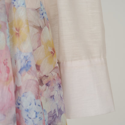 Long Sleeved Floral Printed Blouse & Skirt Set