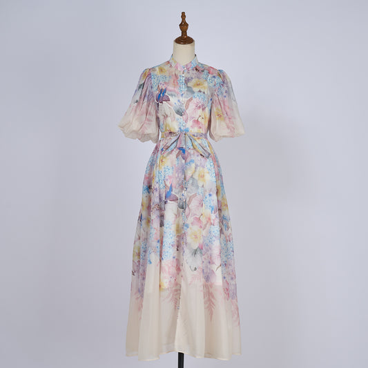 Lady Elegant Short Sleeved Dress
