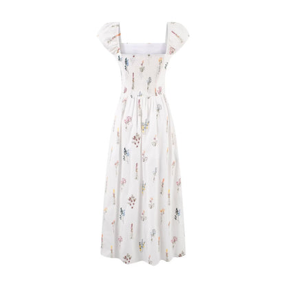 Embroidered Puff Sleeve Dress