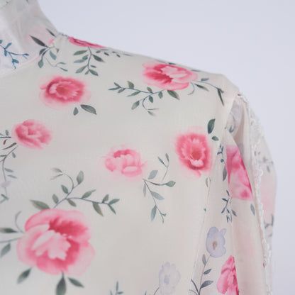 Long Sleeve Printed Buttons Of The Belt Dress
