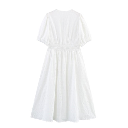 Cotton Embroidery Tea Dress