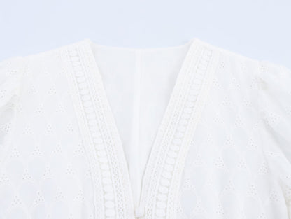Cotton Embroidery Tea Dress