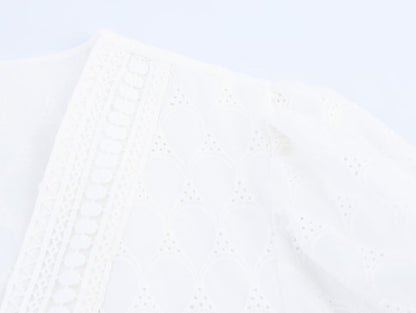 Cotton Embroidery Tea Dress