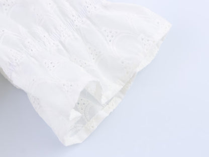 Embroidered Short Sleeve Midi Dress