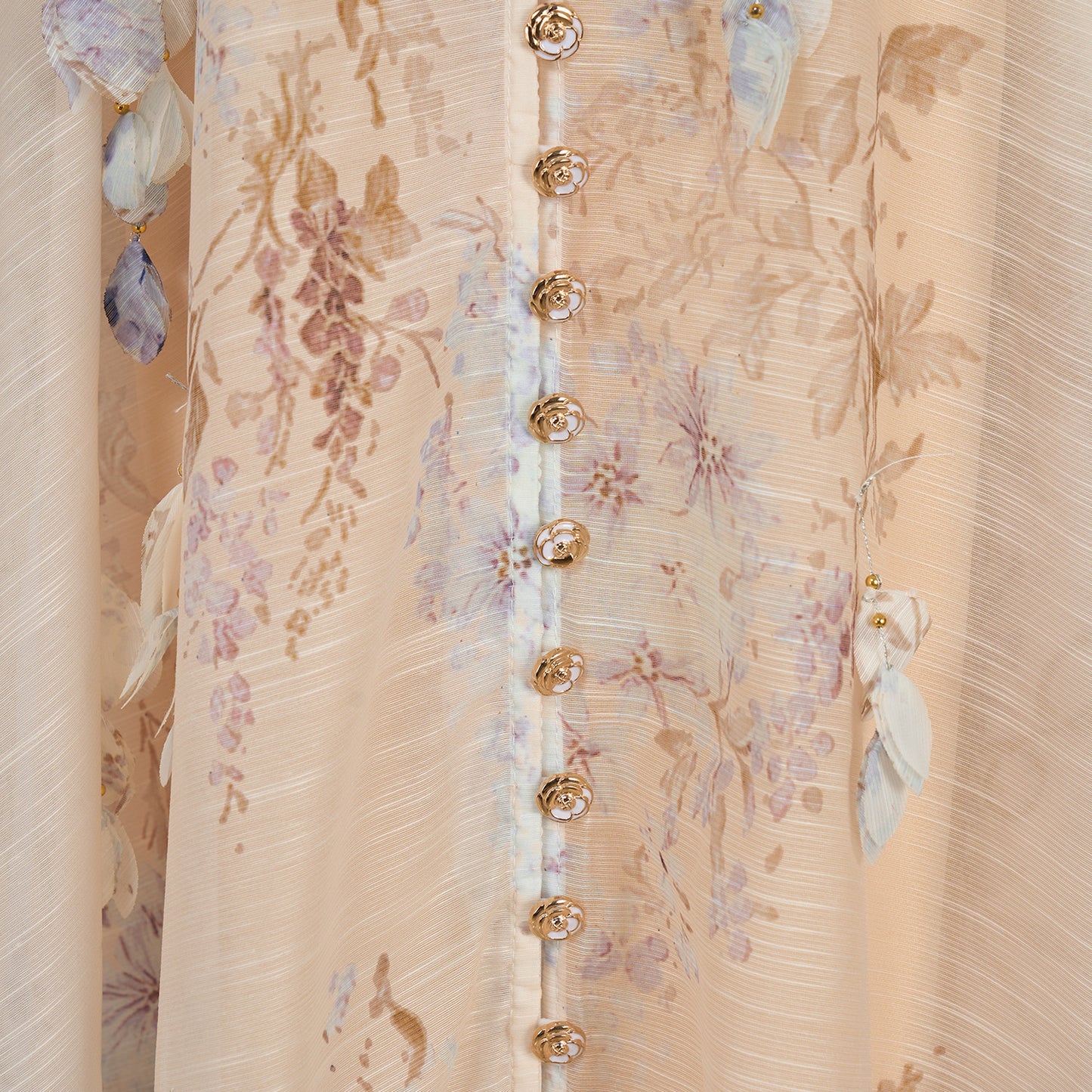 Long Sleeve Printed Button Dress