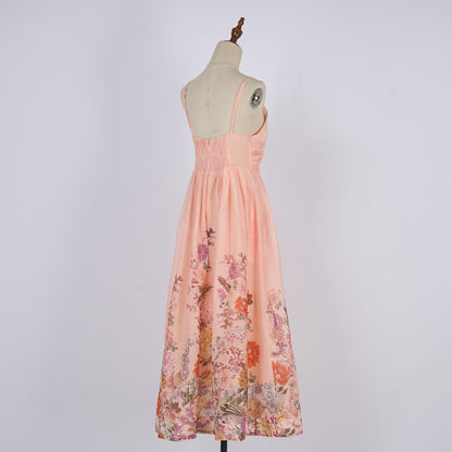 Women Summer Halter Floral Sleeveless Design Maxi Dress