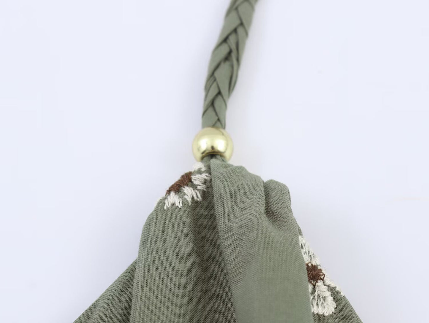 Green Elegant Embroidery Halter Dress