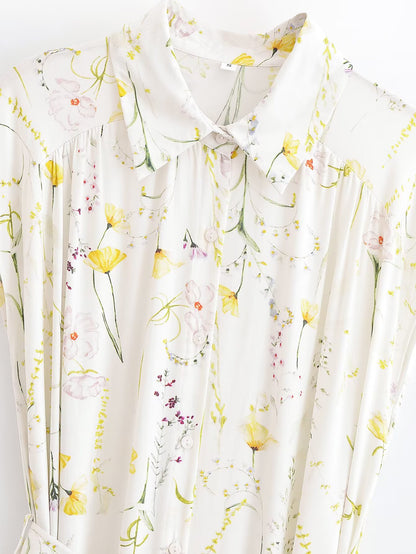 Printed Bohemian Beach Belt Dress