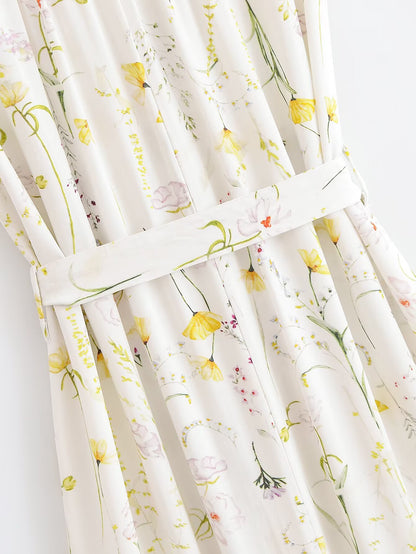 Printed Bohemian Beach Belt Dress