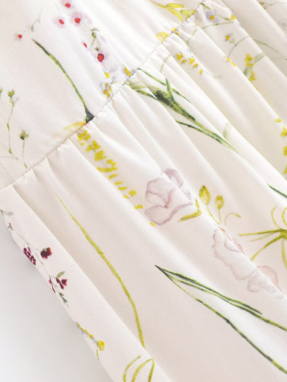 Printed Bohemian Beach Belt Dress