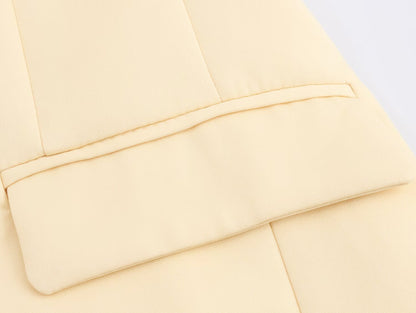 Soft Yellow Double Breasted Blazer