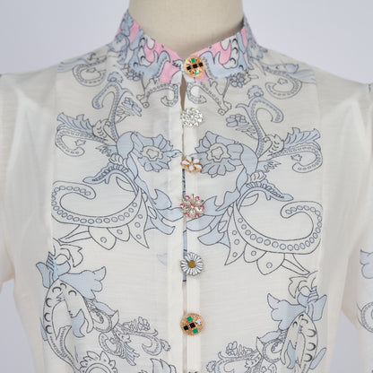 Lantern Sleeve Retro Printed Dress