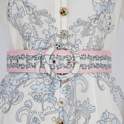 Lantern Sleeve Retro Printed Dress
