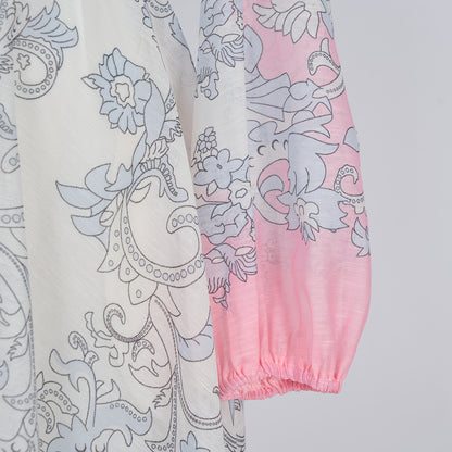 Lantern Sleeve Retro Printed Dress