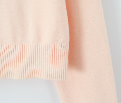 Soft Pink Floral Embroidered Cardigan