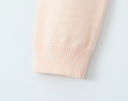 Soft Pink Floral Embroidered Cardigan
