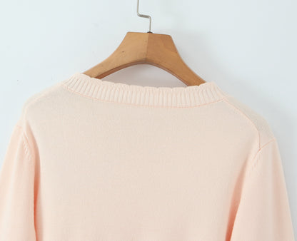 Soft Pink Floral Embroidered Cardigan