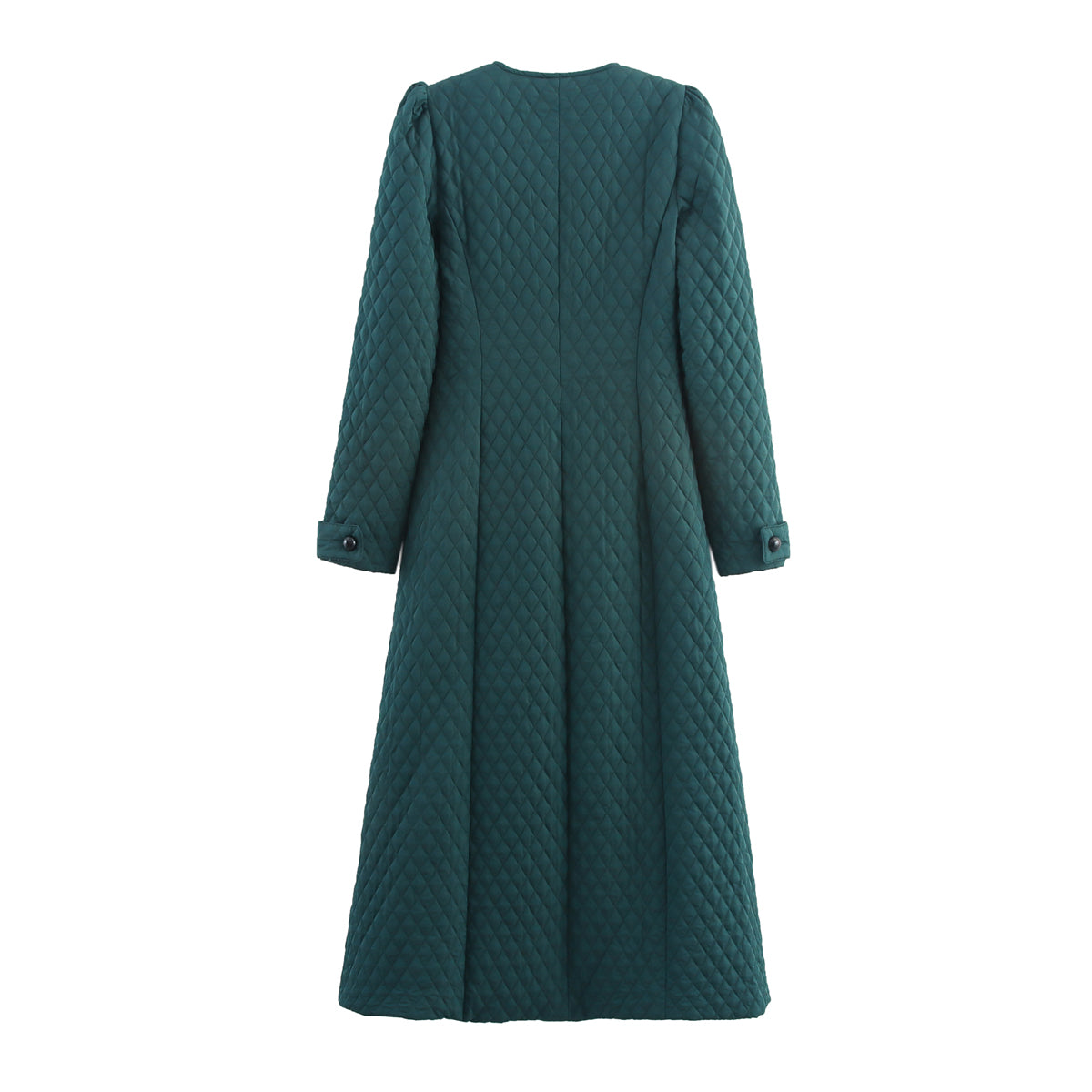 Winter Diamond Quilted Coat Dress