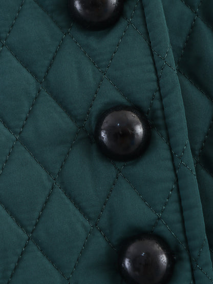 Winter Diamond Quilted Coat Dress