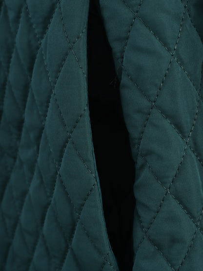 Winter Diamond Quilted Coat Dress
