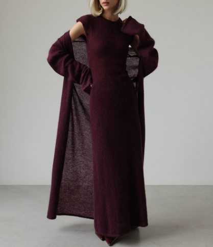 Knitted Cardigan & Dress Two-Piece Set