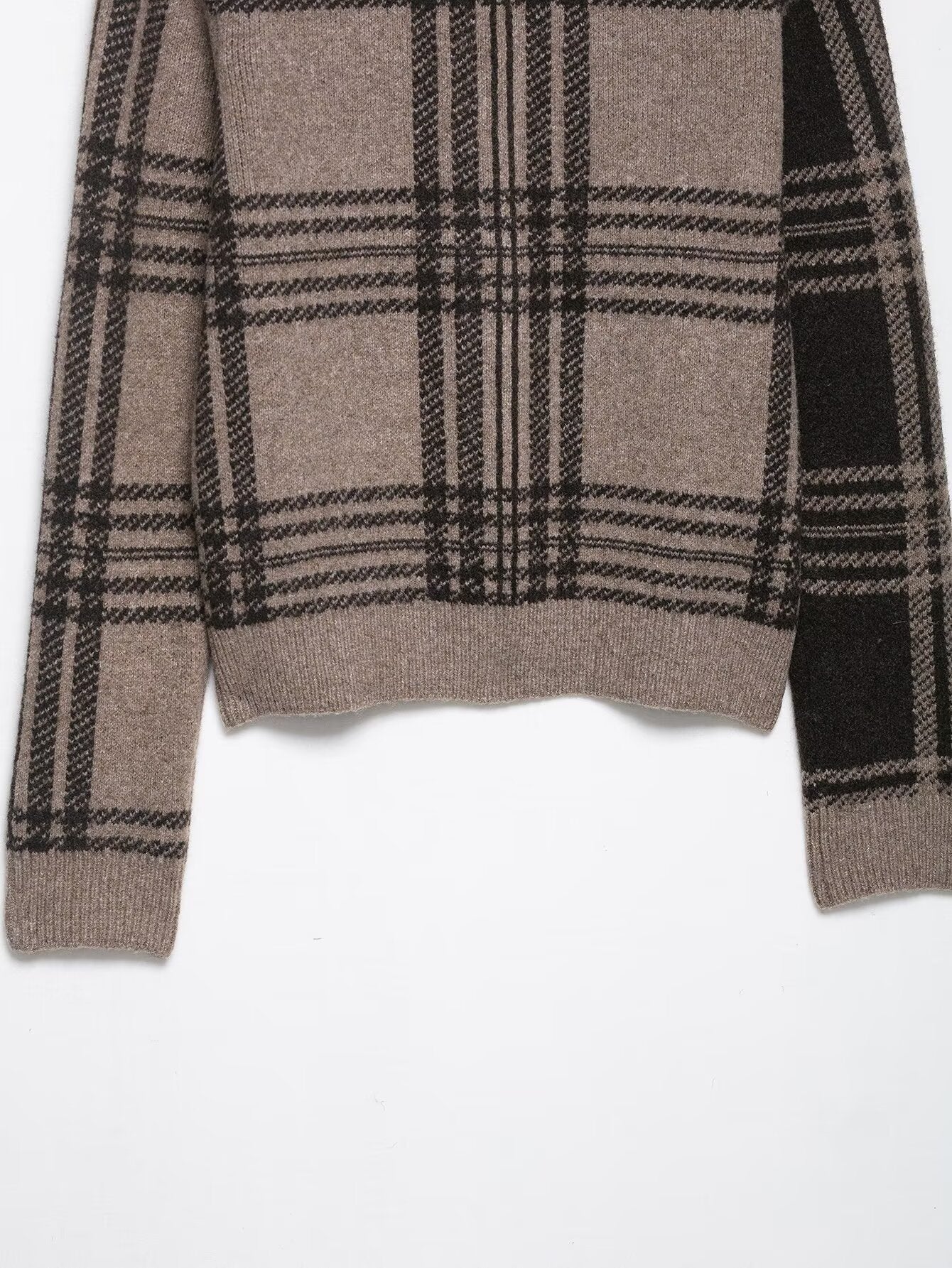 Coffee Plaid Cardigan