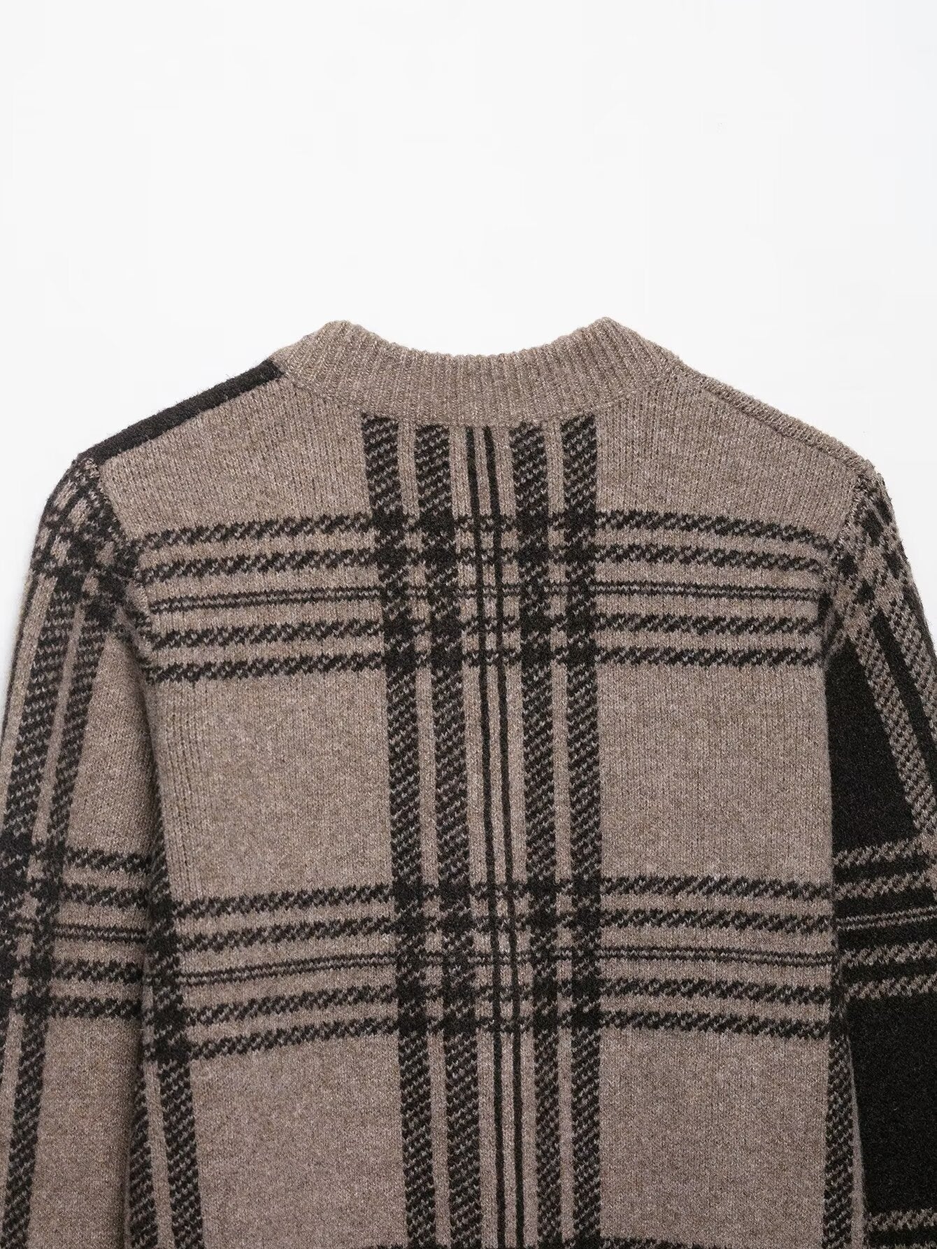 Coffee Plaid Cardigan