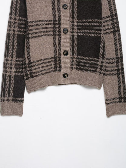 Coffee Plaid Cardigan