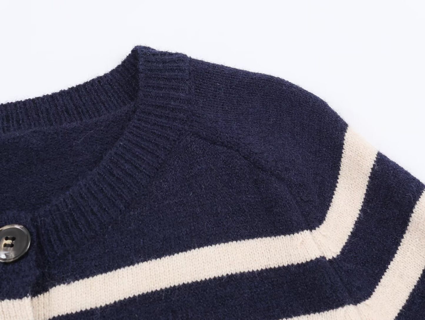 Navy Striped Cardigan