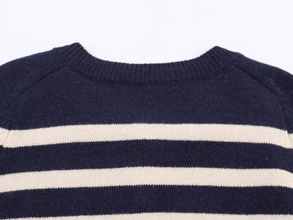 Navy Striped Cardigan