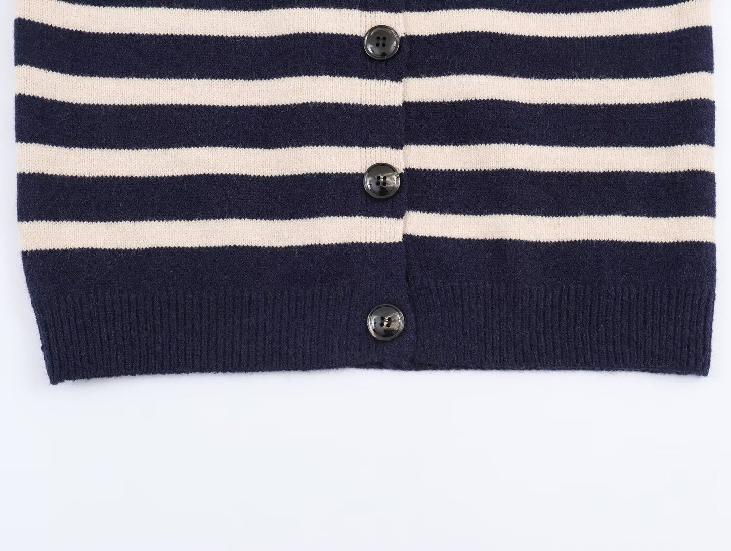Navy Striped Cardigan