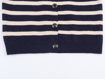 Navy Striped Cardigan