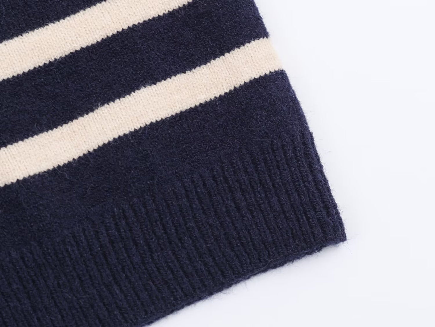 Navy Striped Cardigan