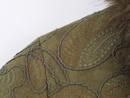 Faux Fur trimmed Embroidered Short Coat