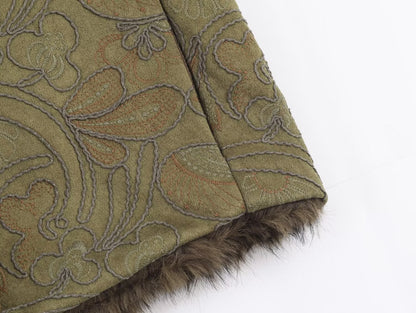 Faux Fur trimmed Embroidered Short Coat